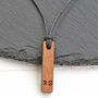 Personalised Wood Cord Necklace Coordinates, Initials, thumbnail 2 of 6