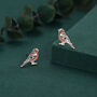 Sterling Silver Chaffinch Bird Stud Earrings, thumbnail 5 of 11