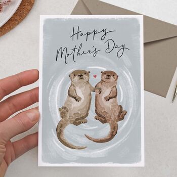 Cute Otters, Happy Mother's Day Card, 2 of 2