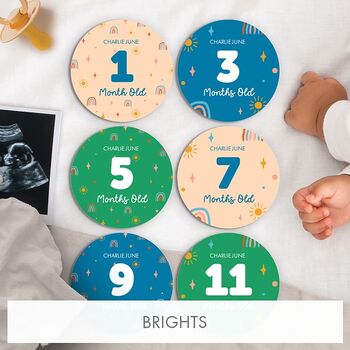 Personalised Boho Rainbows Design Milestone Disc, 8 of 9