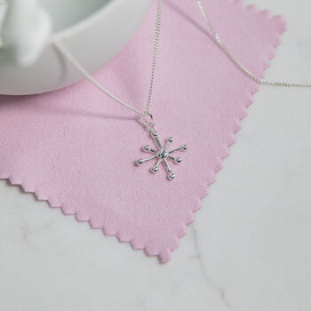 Christmas Snowflake Sterling Silver Necklace, 7 of 9