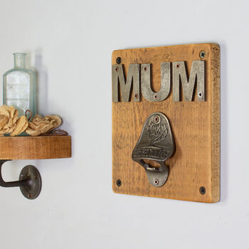 'Mum' Reclaimed Wood Bottle Opener, 3 of 11