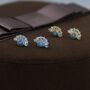 Blue Opal Fan Stud Earrings In Sterling Silver, thumbnail 1 of 11