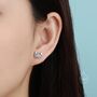 Moonstone Or Opal Crab Stud Earrings Sterling Silver, thumbnail 6 of 11