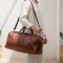 Genuine Leather Holdall Duffel Weekender, thumbnail 4 of 12