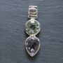 Multi Gemstone Crystal Pendant Set In Sterling Silver, thumbnail 2 of 12