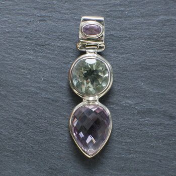 Multi Gemstone Crystal Pendant Set In Sterling Silver, 2 of 12