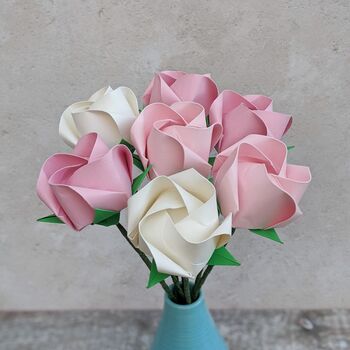 Pastel Origami Paper Roses Bouquet, 2 of 11