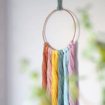Macrame Hoop Wall Hanging Craft Kit For Two, 9 of 11