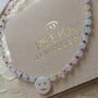 Rainbow Gemstone Mother Of Pearl Smiley Face Necklace, thumbnail 2 of 7