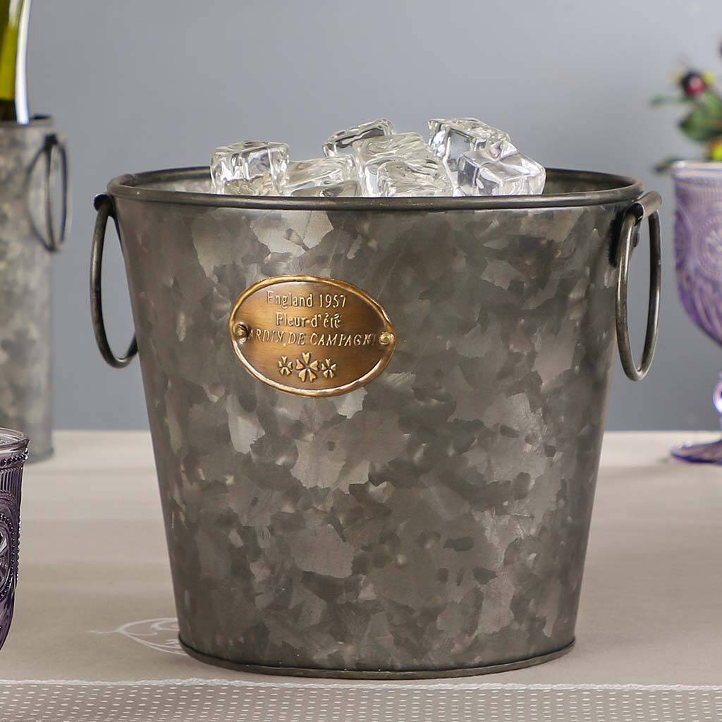 Luxury Country Bistro Galvanised Ice Bucket By Dibor