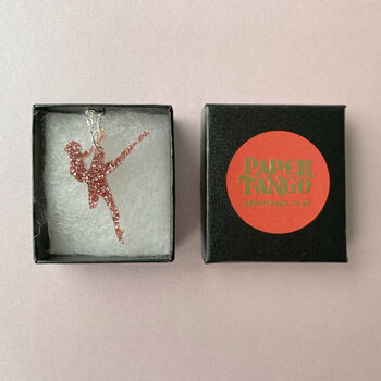 Glitter Pink Ballerina Necklace, 3 of 3