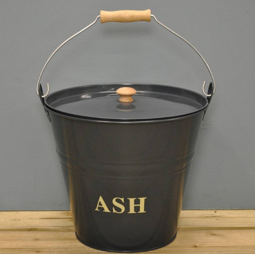 fireside ash bucket in slate grey by garden selections