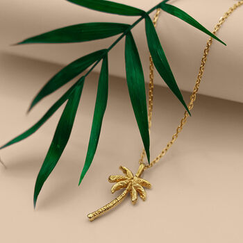Oasis Palm Gold Plated Necklace, 2 of 9