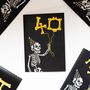 40th Balloon Skeleton Gothic Birthday Card, thumbnail 2 of 5
