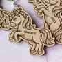 Personalised Wooden Unicorn Keyrings For Children, thumbnail 3 of 5