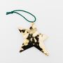 Hand Hammered Gold Plated Star Christmas Ornament, thumbnail 1 of 5