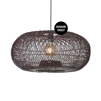 Large Hand Woven Oval Bamboo Pendant Light Shade, 4 of 8