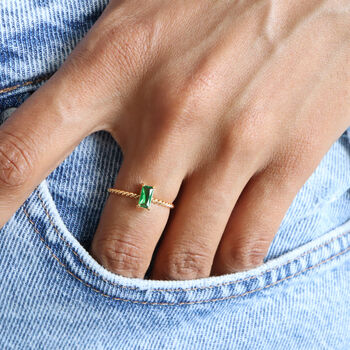 Baguette Ring Non Tarnish, 2 of 4