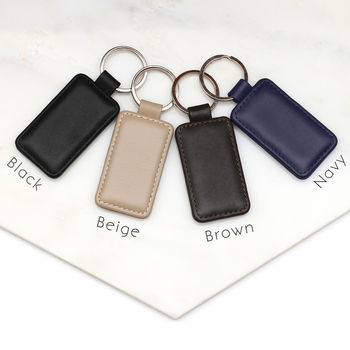 Personalised Italian Leather Initial Keyring, 2 of 4