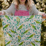 Parakeets Organic Cotton Tea Towels, Set Of Two, thumbnail 1 of 5
