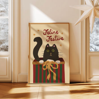 Feline Festive Cat Christmas Print, 5 of 8