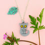Bushbaby And Leaf Charm Necklace, thumbnail 1 of 5