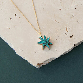Hand Drawn Star Necklace In Teal, Lilac Or Black, 3 of 6