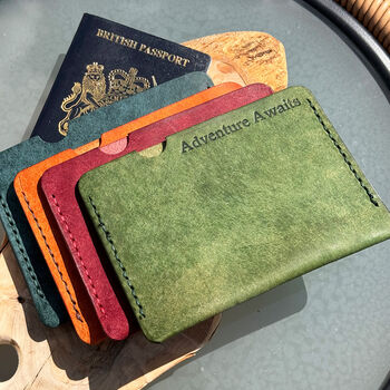 Handmade Leather Passport Cover, 4 of 10