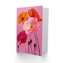 Poppies Orange Pink Flowers Design Her Birthday Card, thumbnail 2 of 4