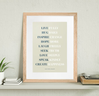 Personalised Our Family Beliefs Print, 6 of 7