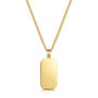 Octagonal Tag Men's Necklace 18 K Gold Plated Silver, thumbnail 6 of 6