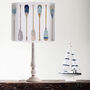 Vintage Style Oars Blue On White Lamp Shade, thumbnail 4 of 11