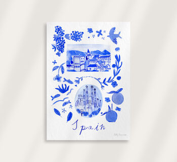 Scenes Of Spain Blue Tile Inspired Travel Print, 9 of 11