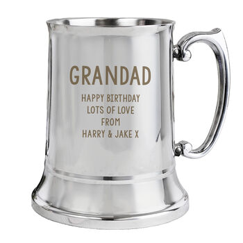 Personalised Engraved Any Message Stainless Steel Tankard, 2 of 4
