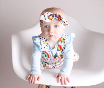 Organic Rainbow Baby And Toddler Dungarees, 4 of 5