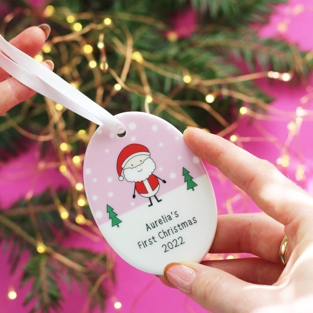 Personalised Baby's First Christmas Ceramic Decoration, 1 of 7