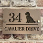 Personalised Spaniel Dog Design House Acrylic Number Sign, thumbnail 1 of 8