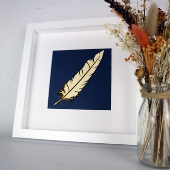 Framed Woodcut Feather, 2 of 4