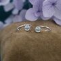 Sterling Silver Crystal Cz Huggie Hoop Earrings, thumbnail 4 of 12
