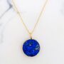 The Circle Lapis Lazuli Gemstone Necklace Gold Plated, thumbnail 1 of 7