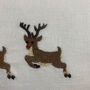Christmas Themed Reindeer Embroidered Cushion, thumbnail 3 of 5