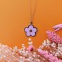 Pink Flower Enamel Gold Plated Charm Necklace, thumbnail 1 of 7