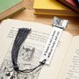 Personalised Engraved Pewter Cats And Books Bookmark, thumbnail 2 of 7