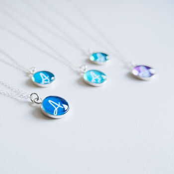 Sterling Silver Colour And Initial Necklace, 7 of 9
