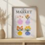 Flower Market Art Print, Home Decor, Botanical Print, thumbnail 1 of 4
