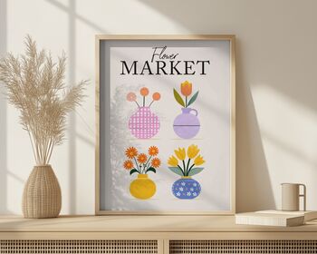 Flower Market Art Print, Home Decor, Botanical Print, 5 of 8