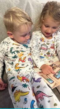 Colour Me In Dinosaur Pyjamas With Pens, 2 of 8
