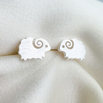 Sterling Silver Sheep Stud Earrings, 3 of 5