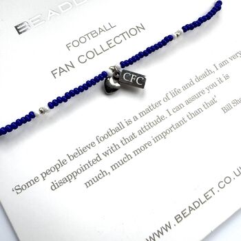 Chelsea Cfc Bead Bracelet With Heart Charm, 2 of 6